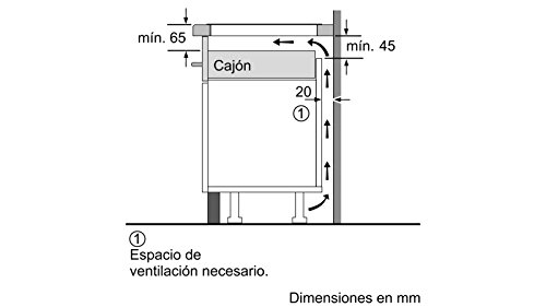 Balay - Placa inducción 60cm biselada, 3 zonas, Gran zona 28 cm, Control Táctil, Negro con bisel