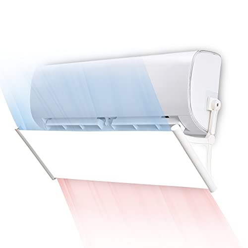 seeYOLO Deflector de aire acondicionado de pasta antihuellas, retráctil hasta 125 cm, sin necesidad de taladrar, parabrisas de aire acondicionado, color blanco