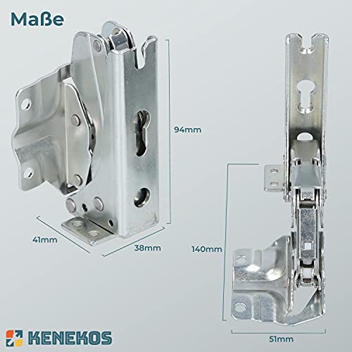 Kenekos - Juego de 2 bisagras de Puerta para frigorífico Bosch Siemens 00481147/481147 Neff AEG Electrolux 407131425/8 Miele 5546050 Quelle Constructa Balay Congelador
