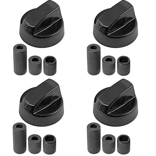 CABLEPELADO - Manija perillas mando Universal para Horno (4 uds) - incluye adaptador - 4 cm - cocina - gas - electrica - recambios color negro