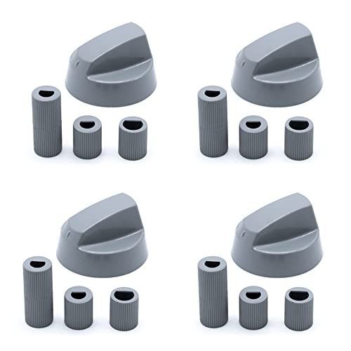 CABLEPELADO - Manija perillas mando Universal para Horno (4 uds) - incluye adaptador - 4 cm - cocina - gas - electrica - recambios - color gris